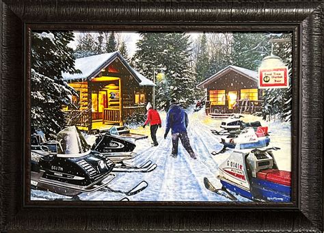 Kevin Daniel Full House Snowmobile Art Print Framed 22 X 16