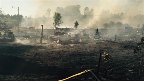 Fast Moving Wildfire Destroys Six Homes Prompts Evacuations In Mason