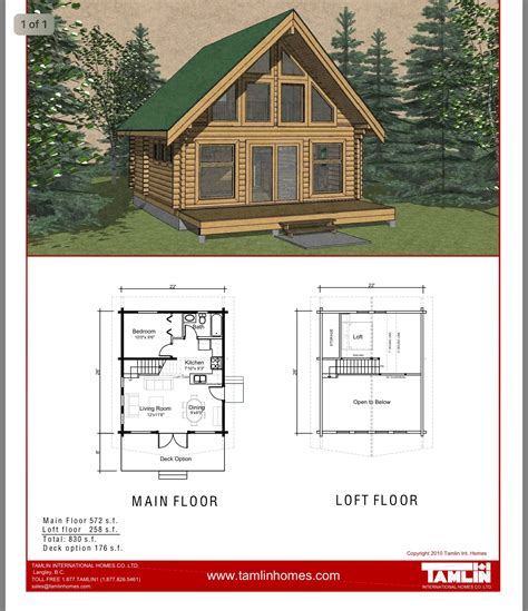 Small Log Cabin With Loft Floor Plan