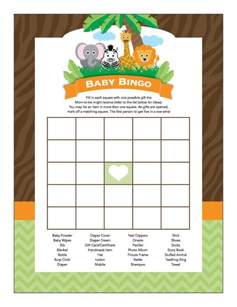 Instant Download Safari Bingo Game Printable Jungle Bingo Etsy