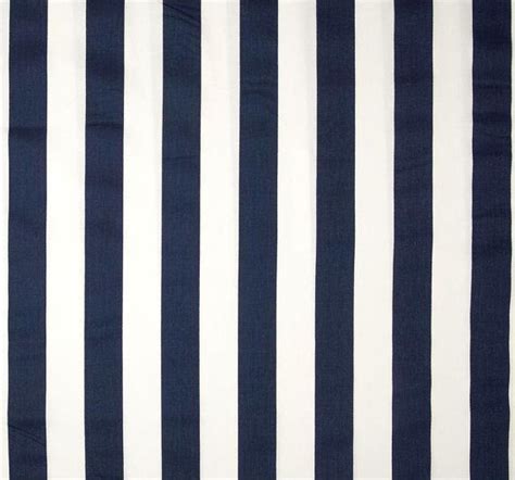Navy Blue And White Stripe Fabric By The Yard Designer Nautical Cotton