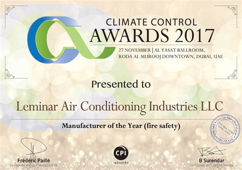 Awards And Certificates Leminar Air Conditioning Industries Llc
