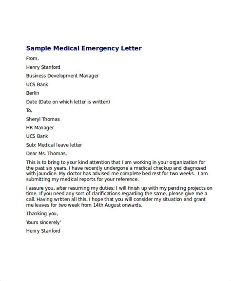 Medical Leave Letter Sample Images And Photos Finder