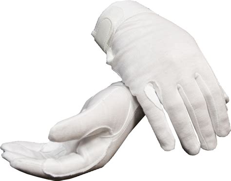 White Deluxe Cotton Gloves With Fastener Military