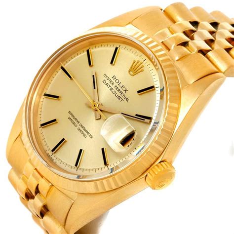 Rolex Datejust Vintage Mens 18k Yellow Gold Watch 1601 Swisswatchexpo