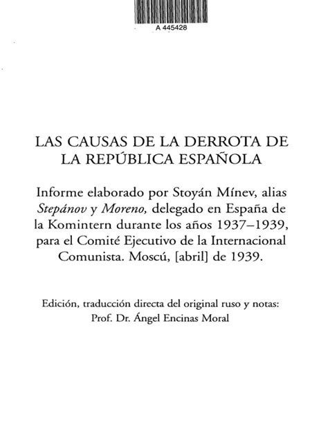 Las Causas De La Derrota De La República Española