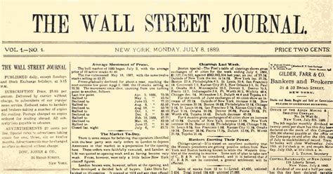 130 Years Of History As Seen In The Pages Of The Wall Street Journal Wsj