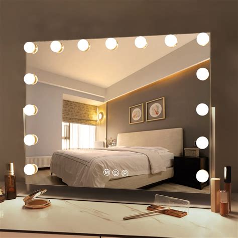 Fenchilin Vanity Mirror With Lights White Hollywood Lighted Makeup