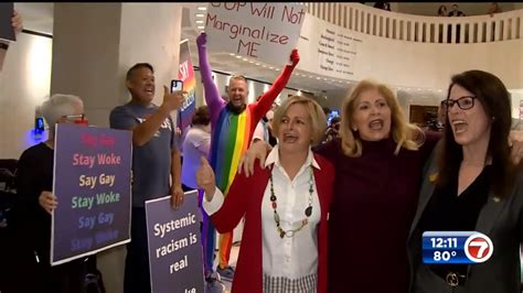 Demonstrators Against ‘dont Say Gay Bill Protest Outside Florida