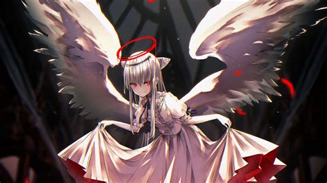 Wallpaper Angel Halo Wings Anime Art Hd Picture Image