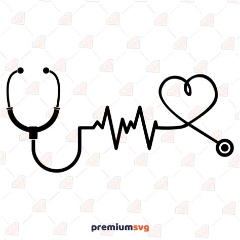 Black Nurse Stethoscope Heartbeat Svg Cut File Premiumsvg