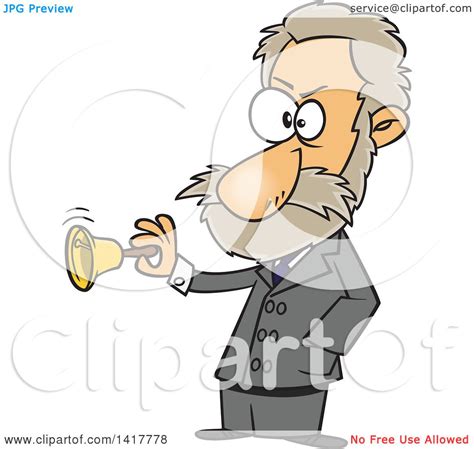 Clipart Of A Cartoon Physiologist Ivan Pavlov Ringing A Bell