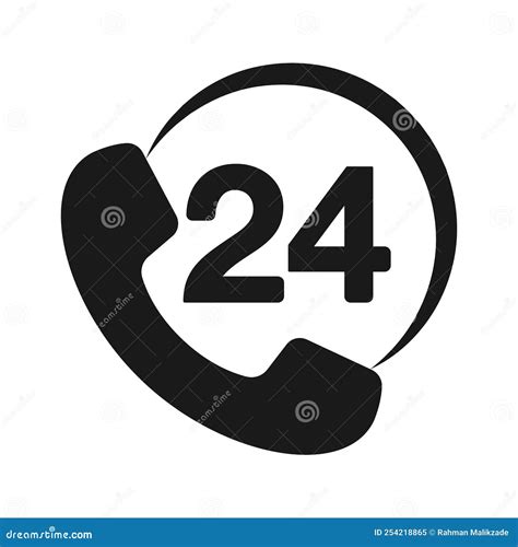 24 Hours Support Icon 24 Hours Call Or Twenty Four Hour Vector