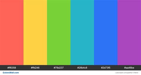 6 Rainbow Palette Colors Palette Colorswall