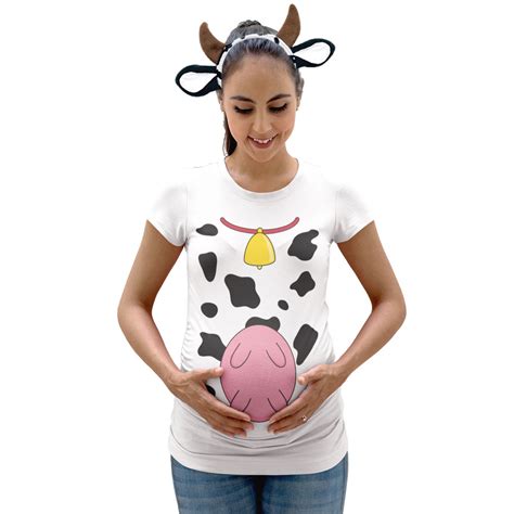 Halloween Costume Cow Udders Funny Maternity Costume T Shirt With Cow Ears Headband Walmart Com