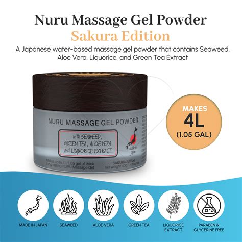 Eroticgel Nuru Massage Gel Powder Sakura Edition G Makes L