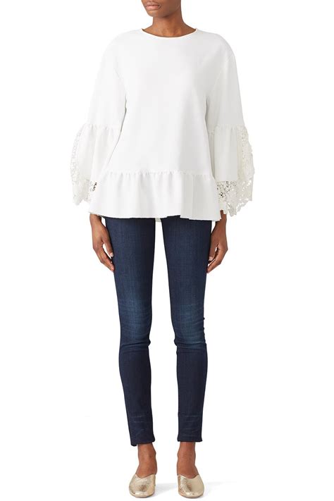 Lace Flared Sleeve Top By See By Chloe For 40 Rent The Runway