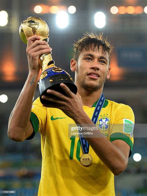 neymar of brazil poses with the trophy at the end of the fifa news photo getty images