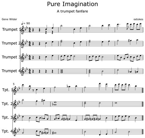 Pure Imagination Sheet Music For Trumpet