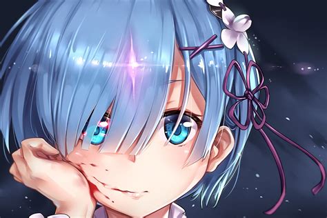 Download, share or upload your own one! Rem, blue hair, blood, anime, anime girl wallpaper | anime ...