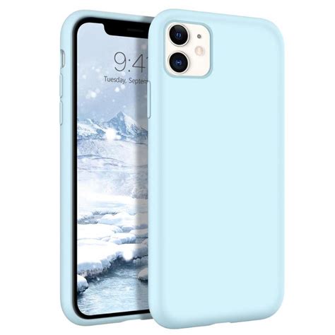 399us 20 Offbentoben Soft Liquid Silicone Sky Blue Phone Case For