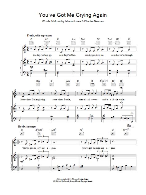 Youve Got Me Crying Again Sheet Music Direct
