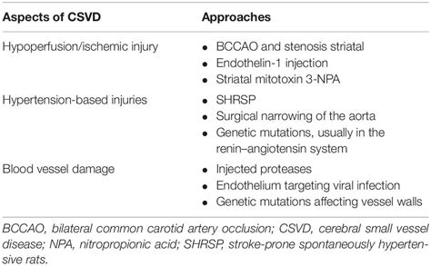 Frontiers Cerebral Small Vessel Disease Csvd Lessons From The