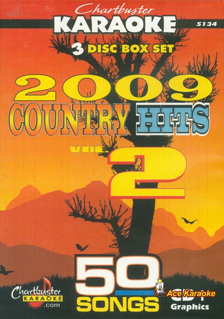 chartbuster karaoke cdg 3 disc pack cb5134 2009 country hits vol 2