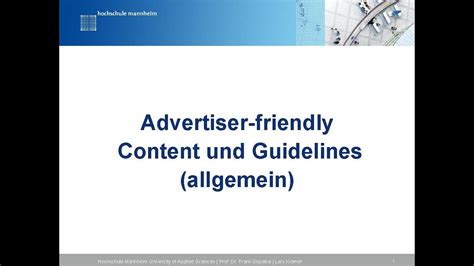 Advertiser Friendly Content Und Guidelines Lars Kromer Youtube