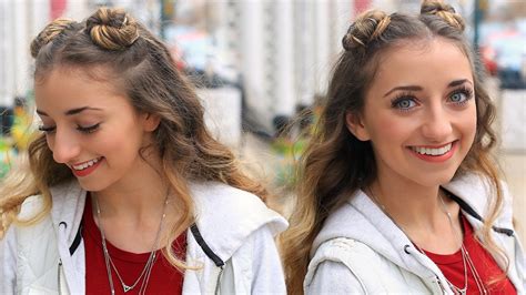 Brooklyns Double Bun Half Up Hairstyle And Hair Hack Cute Girls