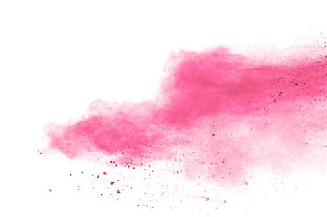 Pink Powder Explosion On White Backgroundpink Dust Splatter On