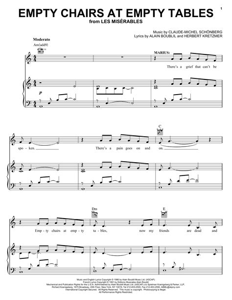 Check spelling or type a new query. Empty Chairs At Empty Tables | Sheet Music Direct