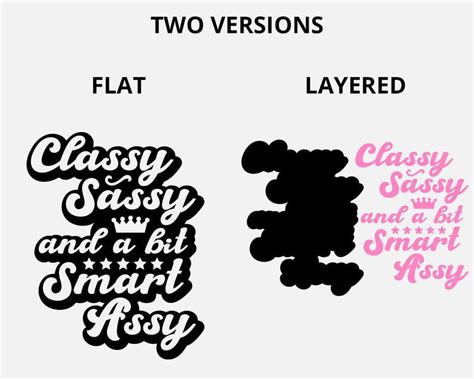 classy sassy and a bit smart assy svg funny svg quote svg vector files 3d stl models for cnc