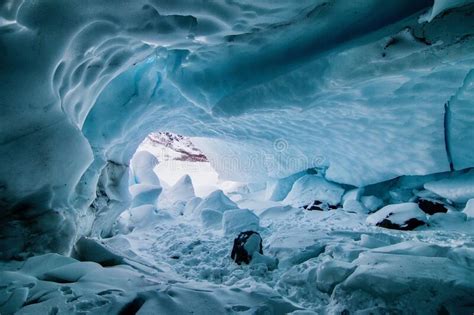 Ice Cave In The Arctic Glacier Stock Image Image Of