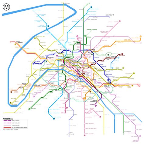Detailed Metro System Map Of Paris City Vidiani Maps Of All 86435 The