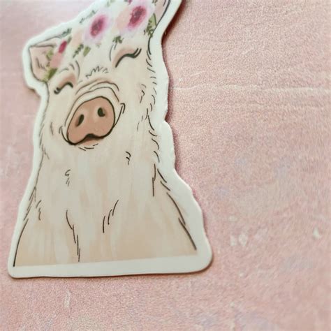 Floral Crown Pig Sticker Kts Canvases