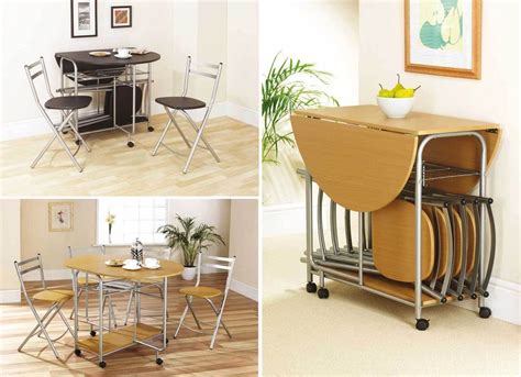 Go for a table with traditional details such as a turned leg paired with classic cross back chairs, or pick a modern set in durable bamboo and handwoven paper twine for a natural touch. Folding Dining Table And Chairs. Space Saving Butterfly ...