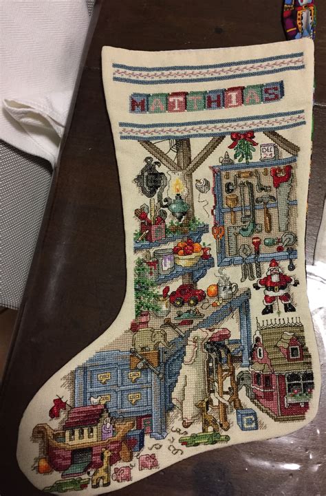 Сhristmas Stocking Christmas Tree Counted Cross Stitch Kit On Aida 14