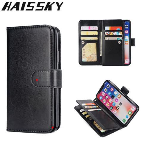 When placing a case on your iphone xr, it is important to know if the nfc chip can transmit data through the case to make payments with apple pay, otherwise you might suffer from reduced. Leather Wallet Case For iPhone X Xr Xs Max Case 9 Card Holder Cover For iPhone 8 7 Plus 6 6S ...