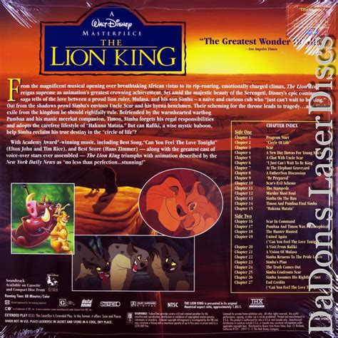 The Lion King Laserdisc Rare Laserdiscs Ac 3 Dolby Digital