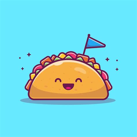 Premium Vector Taco Mascot Cartoon Illustration Cute Taco Character