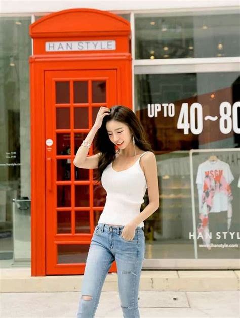 breed kim seuk hye asian honey girl fashion womens fashion tight jeans korean girl bikini