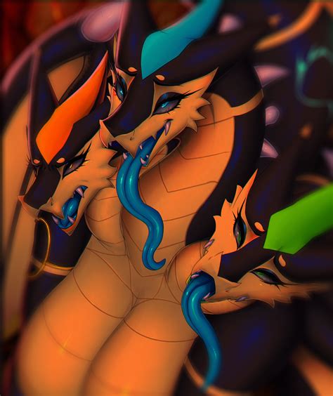 Rule 34 3 Heads Andrea Lexin Big Breasts Breasts Dragon Girl Female Hydra Large Breasts
