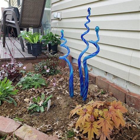Hand Blown Glass Garden Art 1 Garden Glass Sprout Etsy In 2020