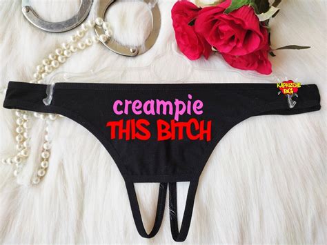 Creampie This Bitch Thong Fill Me With Cum Panty Etsy New Zealand