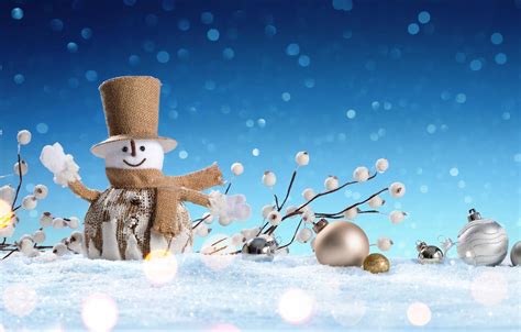 Christmas Snowman Winter Snowflakes Wallpapers Wallpaper Cave