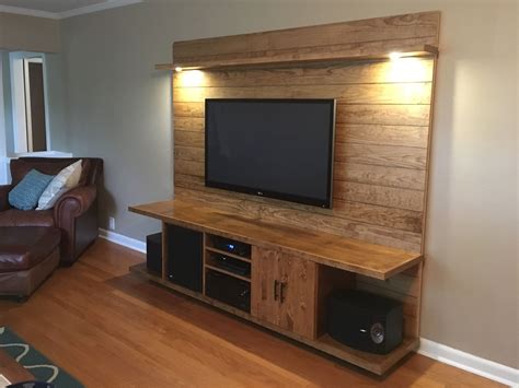 Diy plywood shiplap plank wall. Nickel gap shiplap TV stand | Living room entertainment ...