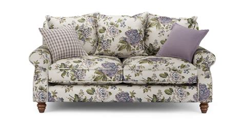 Loveseats can provide just the right amount of comfy seating to any room. DFS Ellie Floral Fabric Pewter 2 Seater Sofa, Chair ...