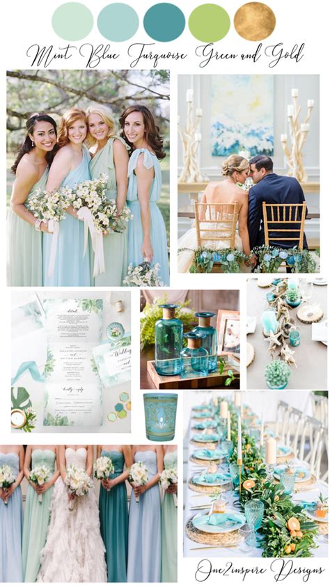 Turquoise Dusty Blue And Green Wedding Color Palette Aqua Wedding