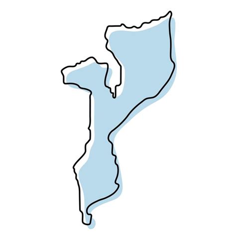 Mapa De Contorno Simple Estilizado Del Icono De Mozambique Mapa De